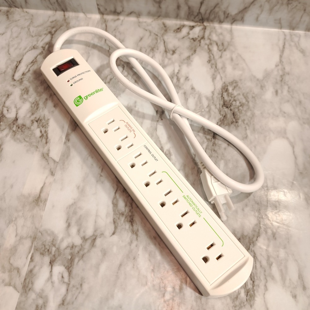 Greenlite Tier 1 Advanced Power Strip‎ 7 Outlet Surge Protection Ideal For PC/TV